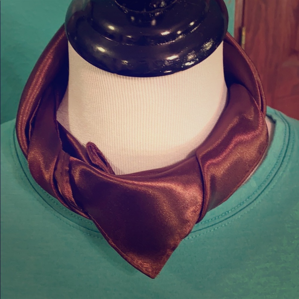🐴 Brown 100% acetate satin scarf 45” square.